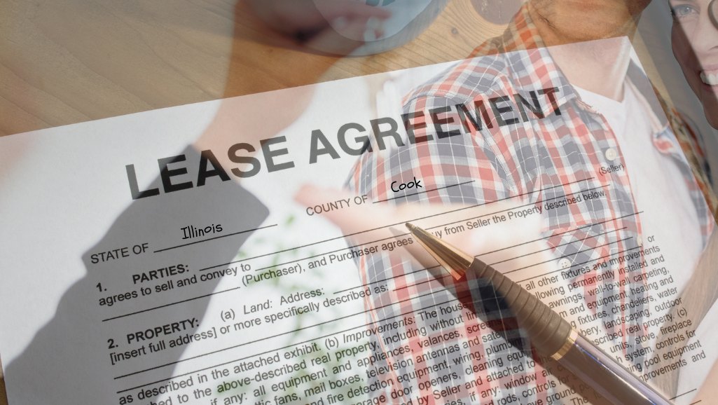 Lease agreement contract with pen